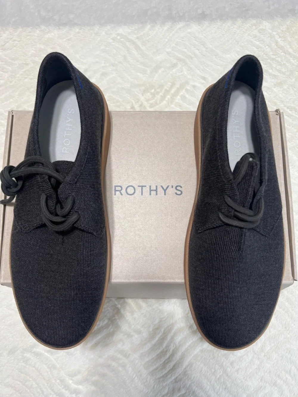 Rothy’s The Monty Lace Up Vintage Brown Men’s 12.5 Wool Knit Sneakers NIB